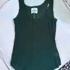 Tribe Kelley Dark Green Mesh Tank Top size Medium